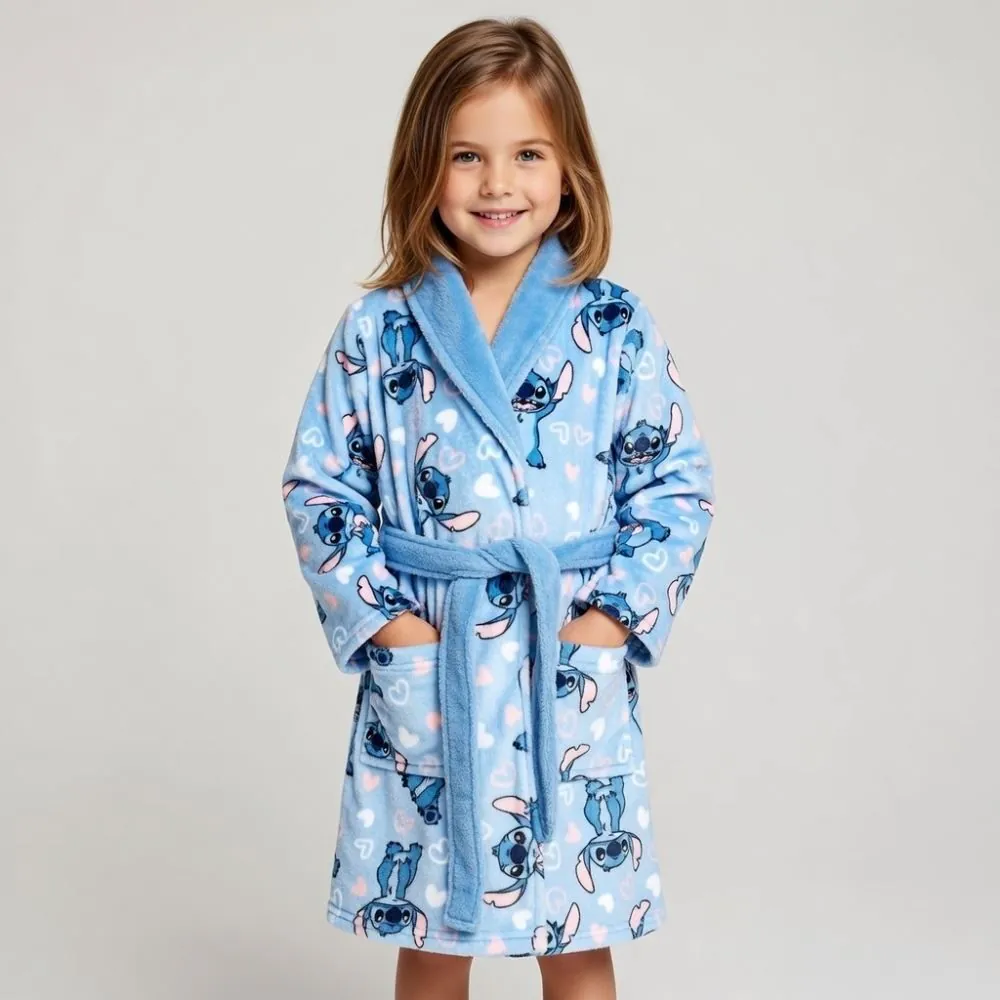 Roupão Infantil P Microfibra Disney - Stitch