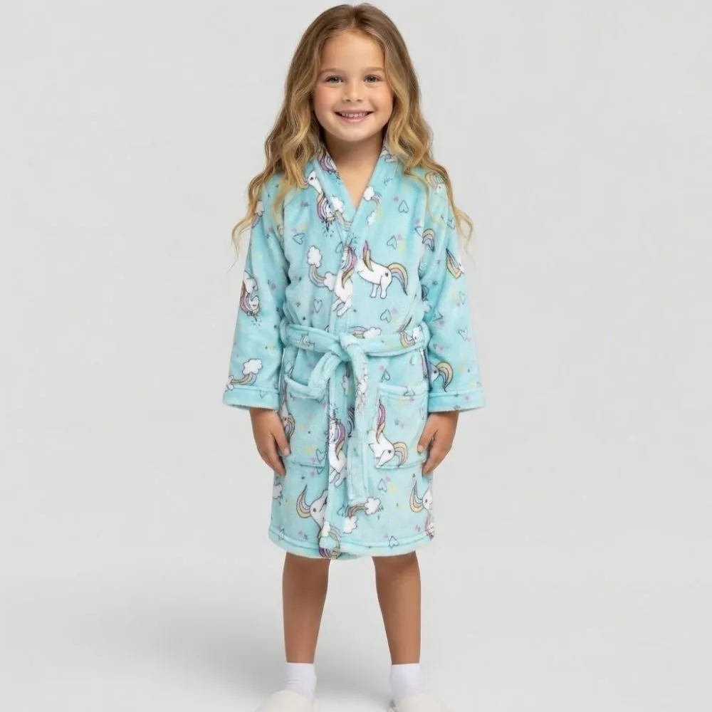 Roupão Infantil P Microfibra Lumini Kids - Unicórnio