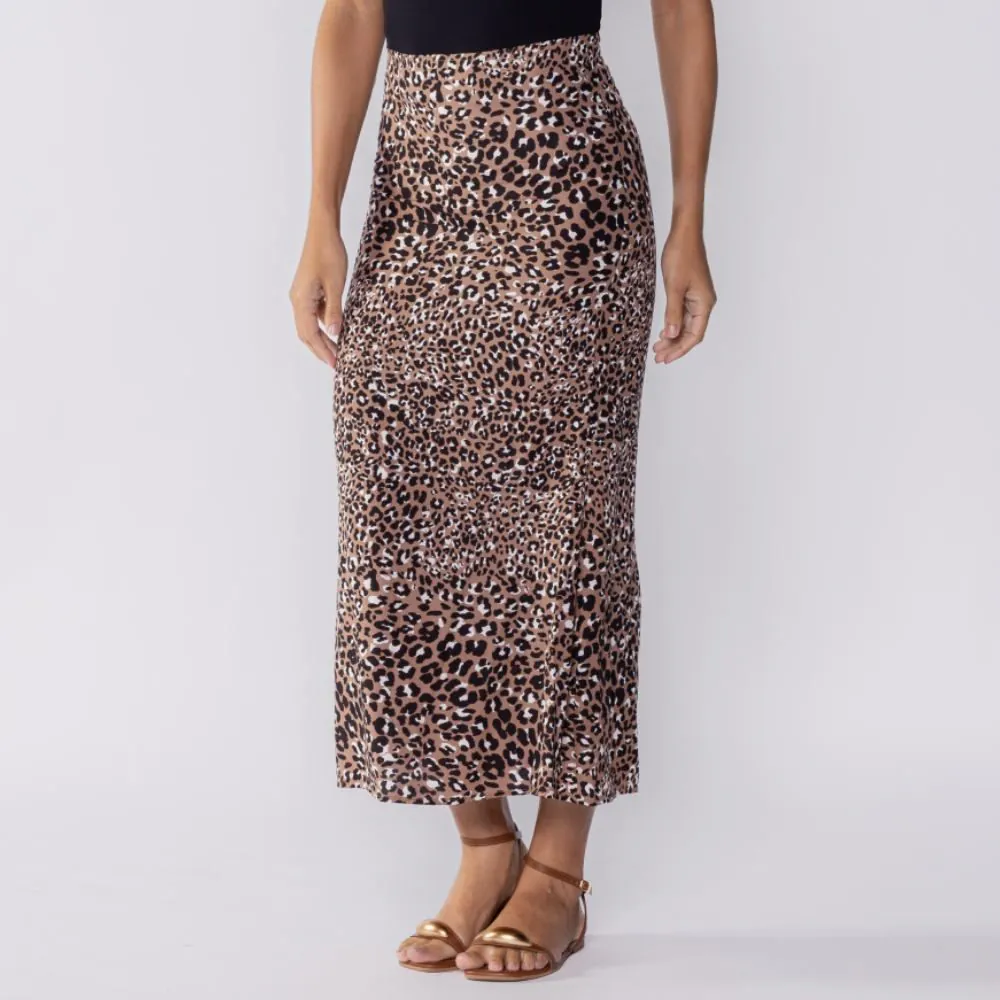 Saia Midi Feminina Patricia Foster Animal Print