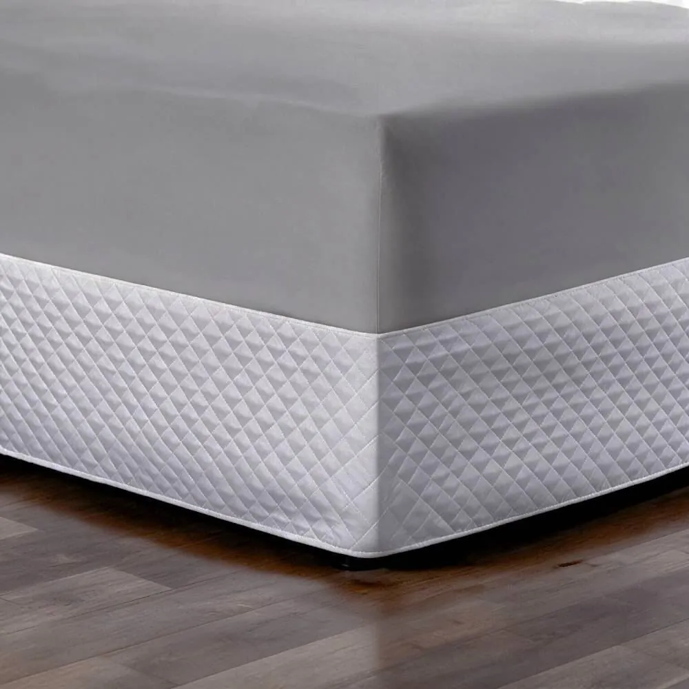 Saia para Cama Box Casal Matelassê Veste Fácil - Branca