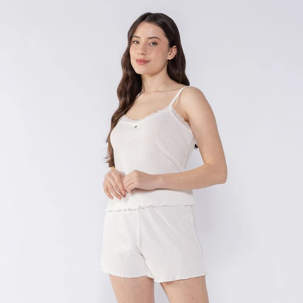Short Doll Feminino de Tricot Camila Moretti Off White