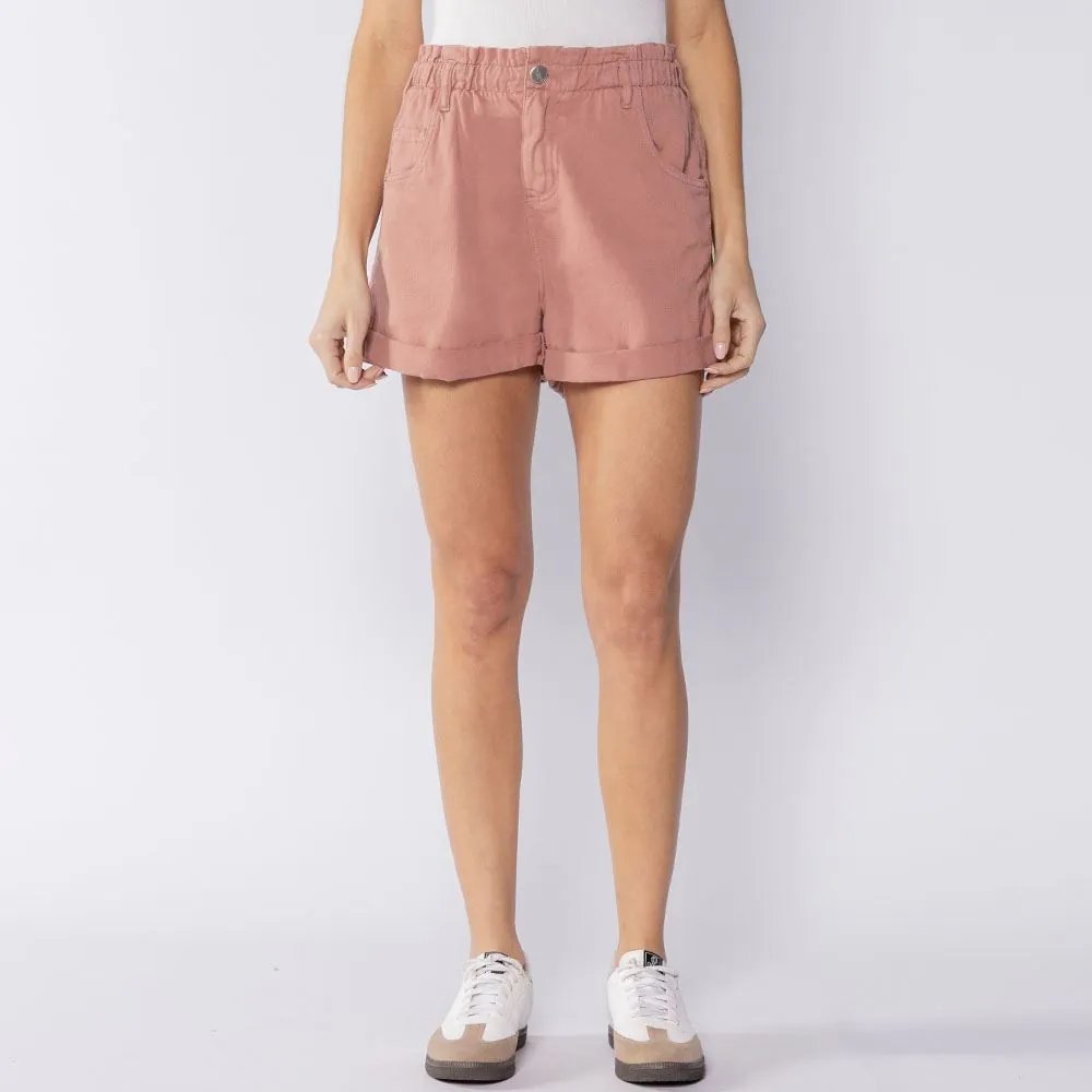 Short Feminino Clochard de Sarja Patricia Foster Rosa
