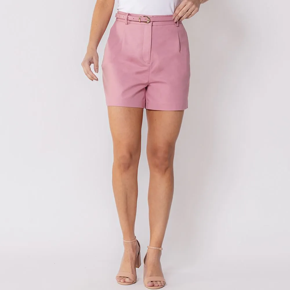 Short Feminino de Alfaiataria com Cinto Patricia Foster Misterio