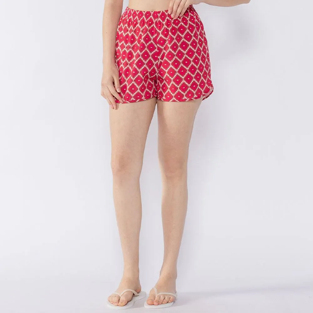 Short Tactel Feminino Boby Blues Etnico Rosa
