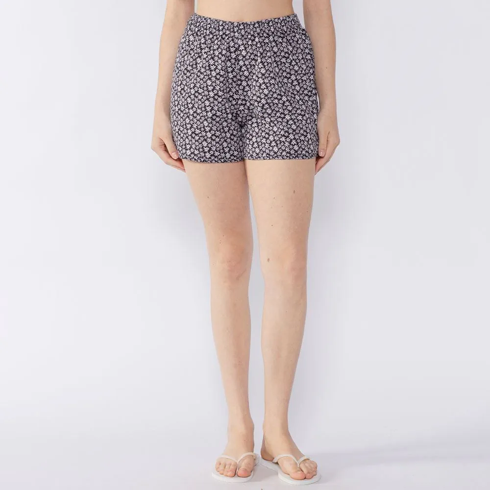 Short Tactel Feminino Boby Blues Floral Preto