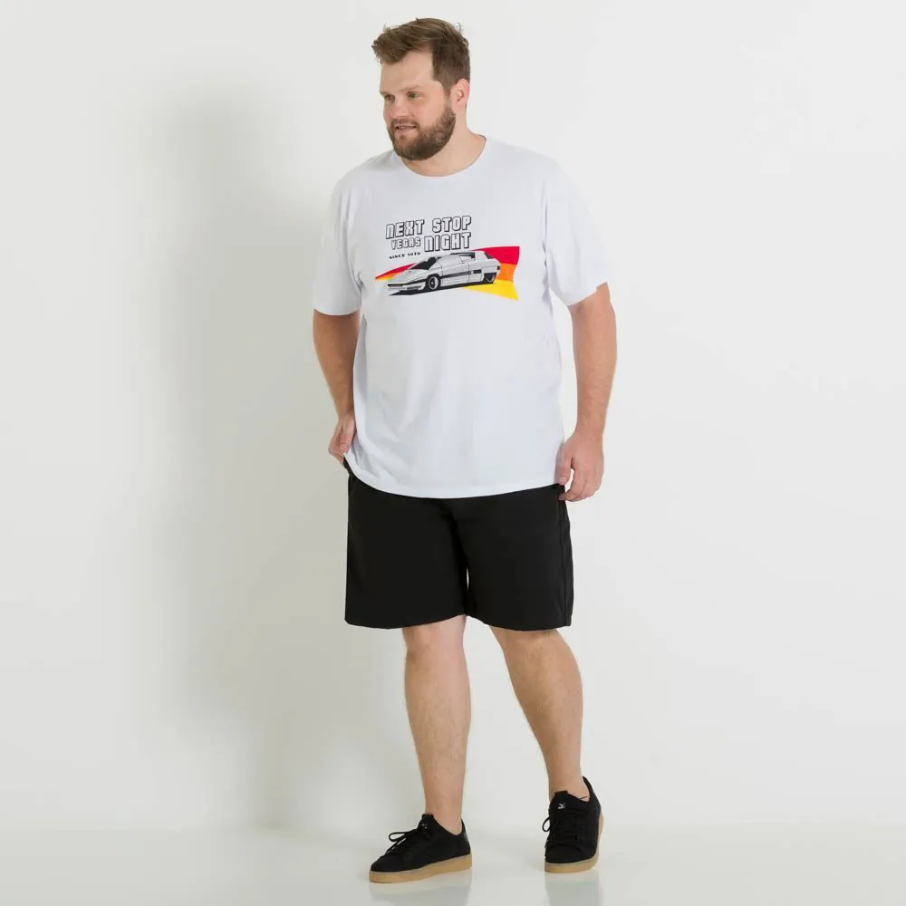 Shorts Plus Size Liso Marc Alain Preto