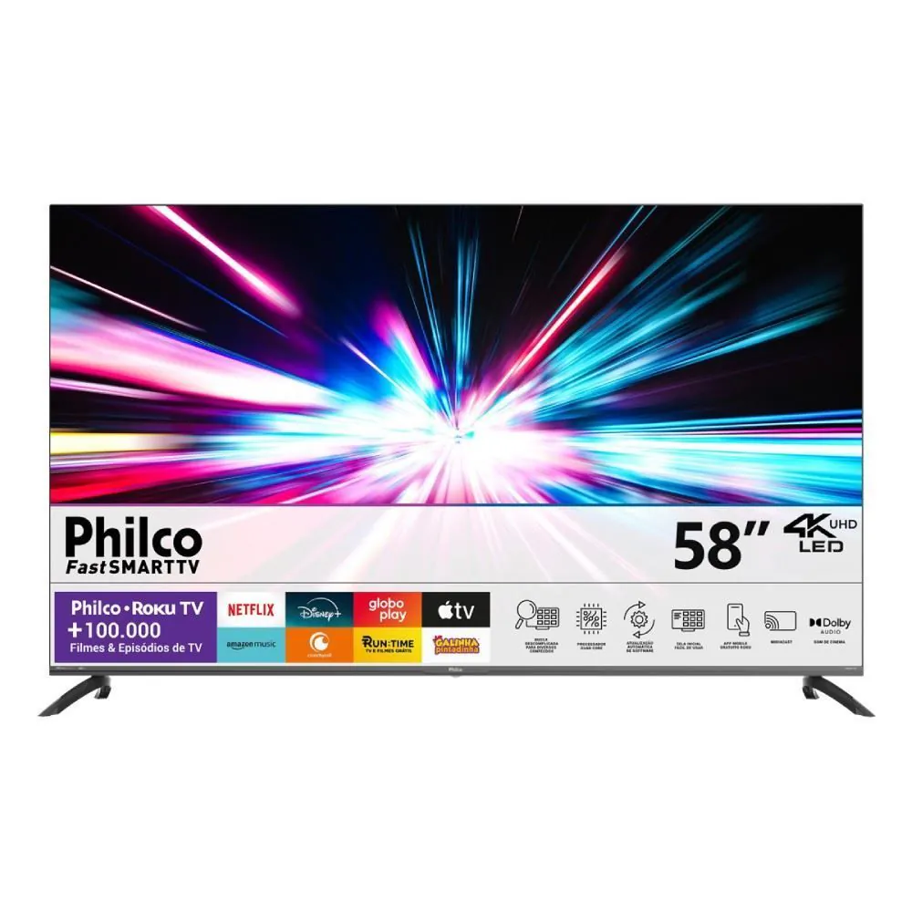 Smart Tv 58" Philco 4K Uhd Roku Tv Hdr10 P58cra