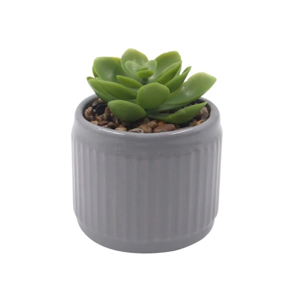 Suculenta Artificial com Vaso de Cerâmica 9Cm - Sortido