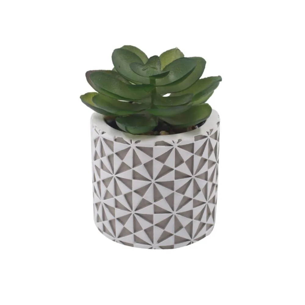 Suculenta Artificial com Vaso de Cimento 8Cm - Sortido