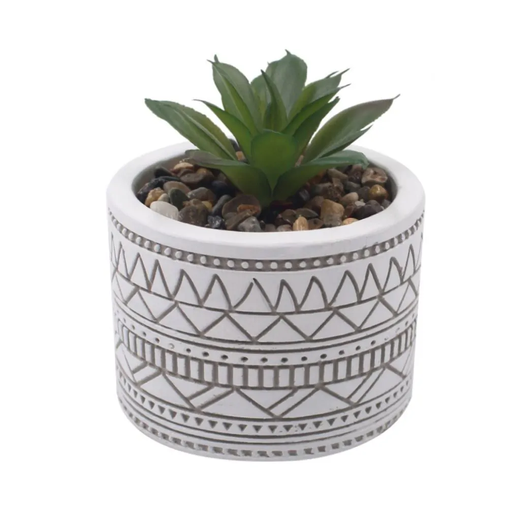 Suculenta Artificial com Vaso de Cimento 9Cm - Sortido