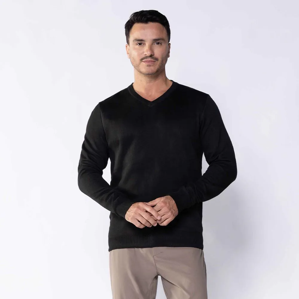 Suéter Masculino de Tricot Gola V Marc Alain Preto