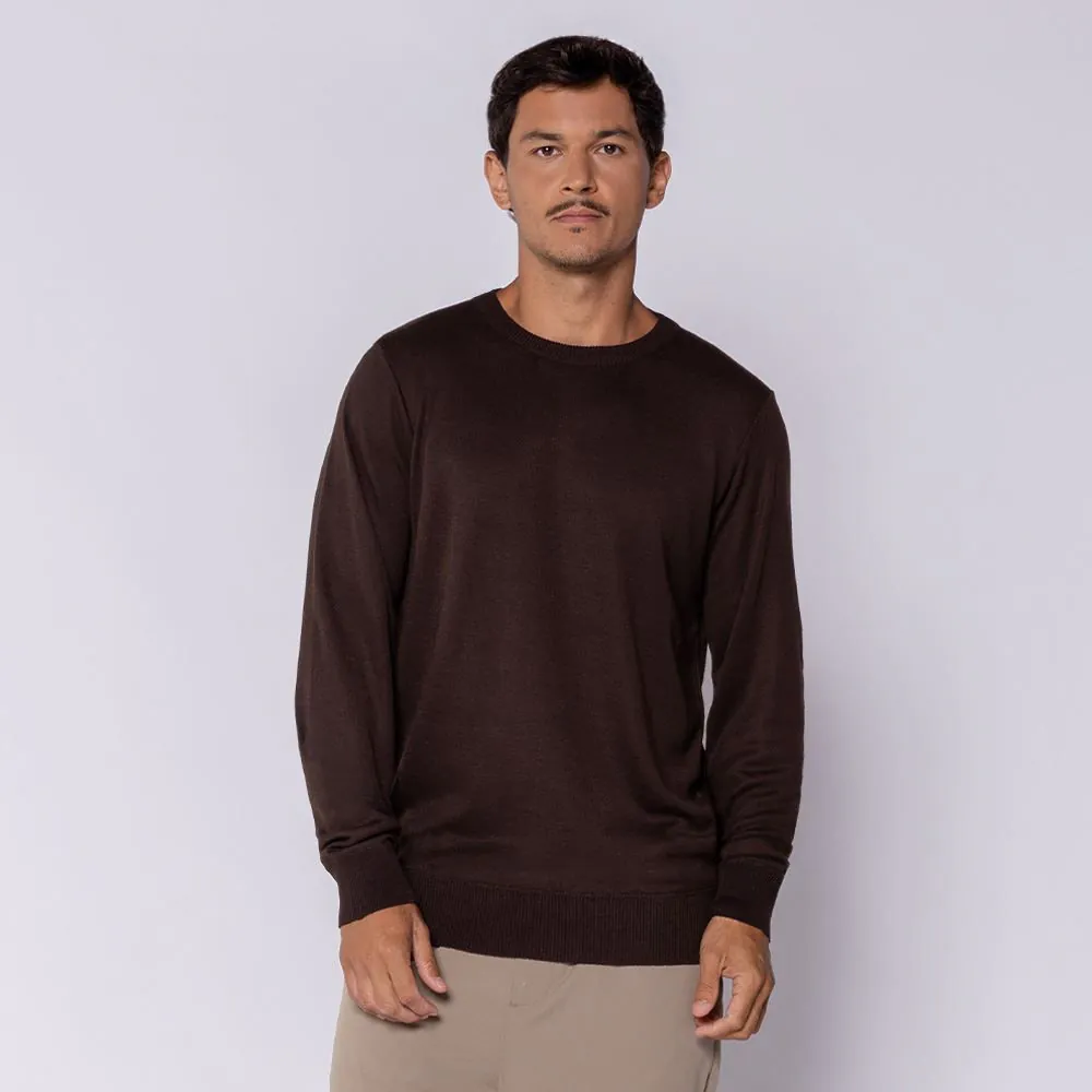Suéter Masculino de Tricot Marc Alain Marrom