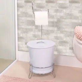 Suporte para Papel Higiênico com Lixeira Niquelart - Chumbo