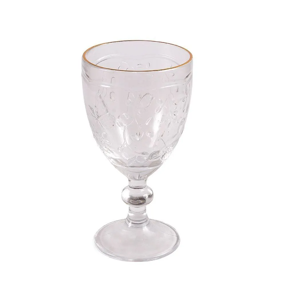 Taça de Água Borboletas com Filete Dourado Lyor - 320ml