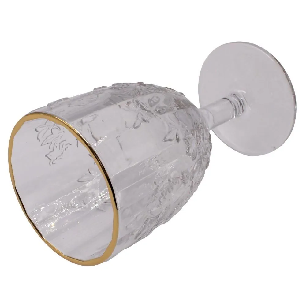Taça de Água Sofia com Filete Dourado - 350ml