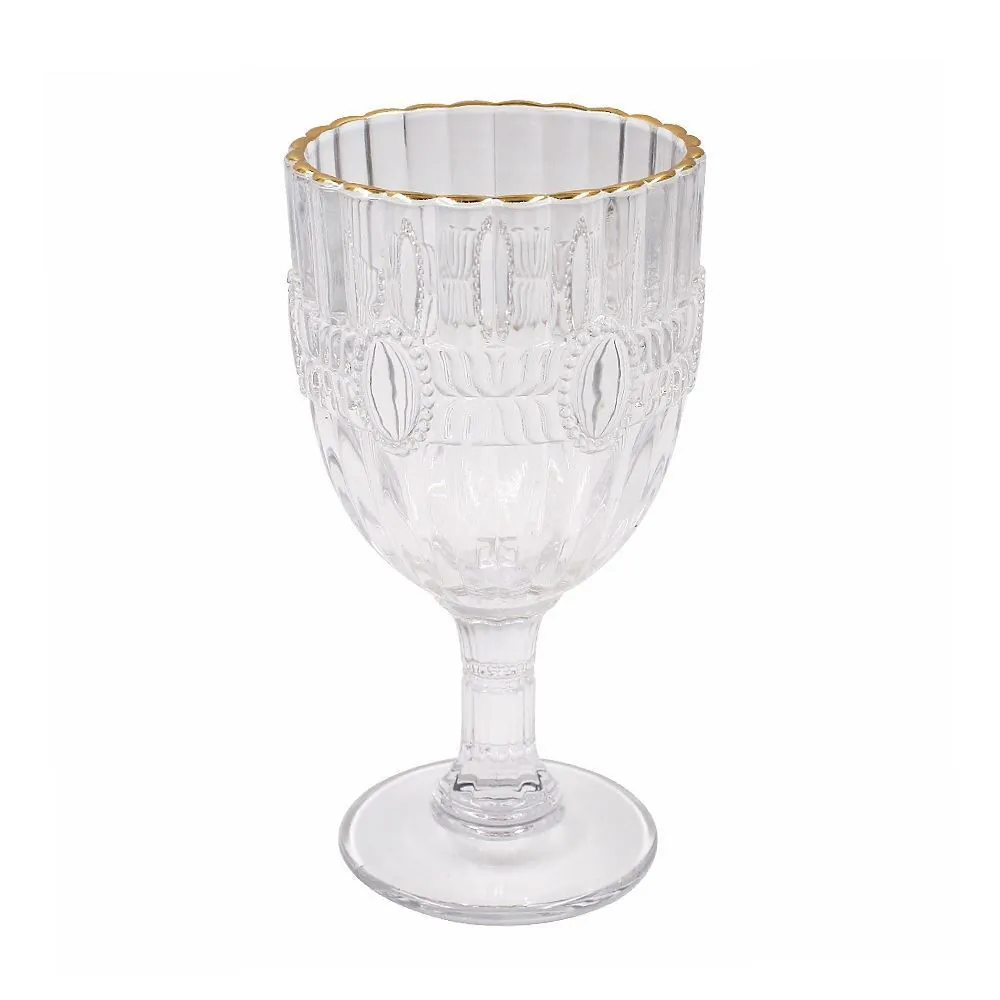 Taça de Vinho Safira com Filete Dourado 345 ml