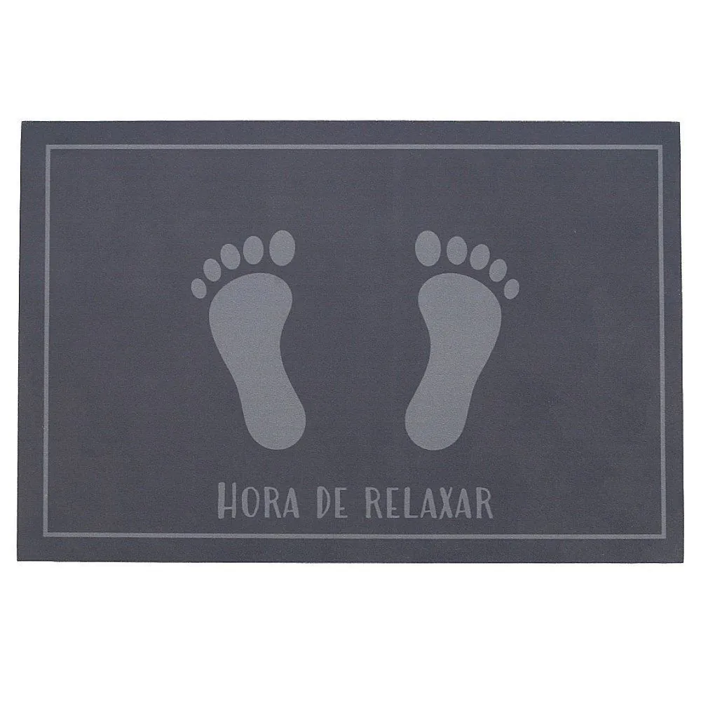 Tapete Acqua Sec para Banheiro 60X40 cm - Cinza Retangular