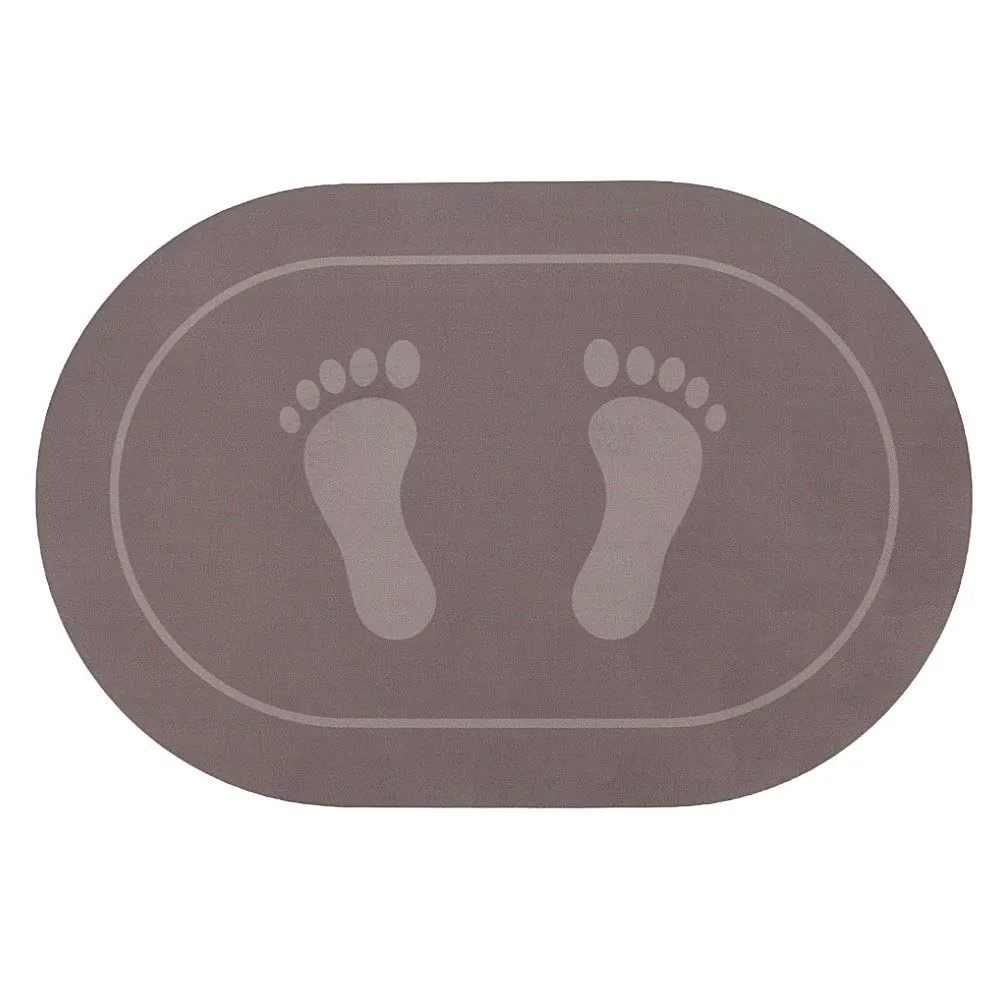 Tapete Acqua Sec para Banheiro 60X40 cm - Marrom Oval