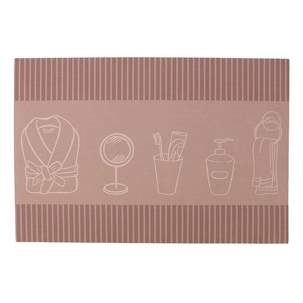 Tapete Acqua Sec para Banheiro 60X40 cm - Rosa Retangular