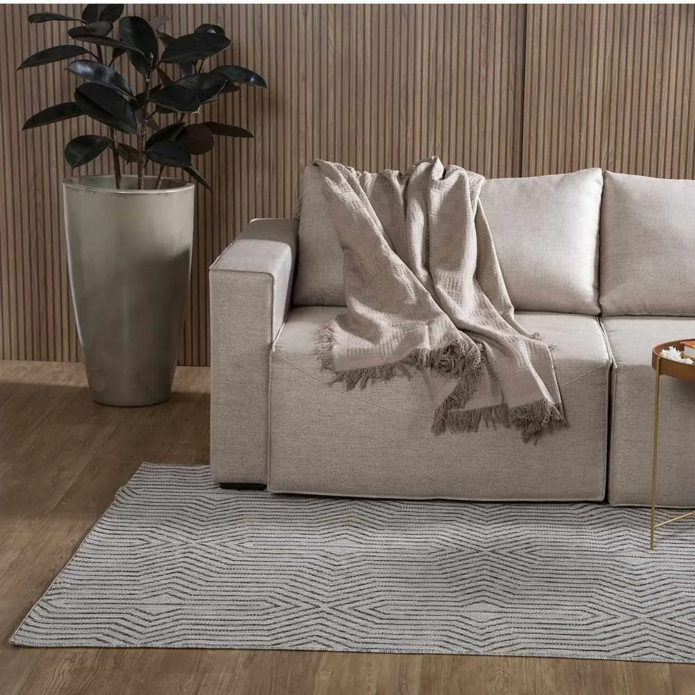 Tapete Quarto e Sala Amazonas 2,00X3,00 Metros - 3D Prata
