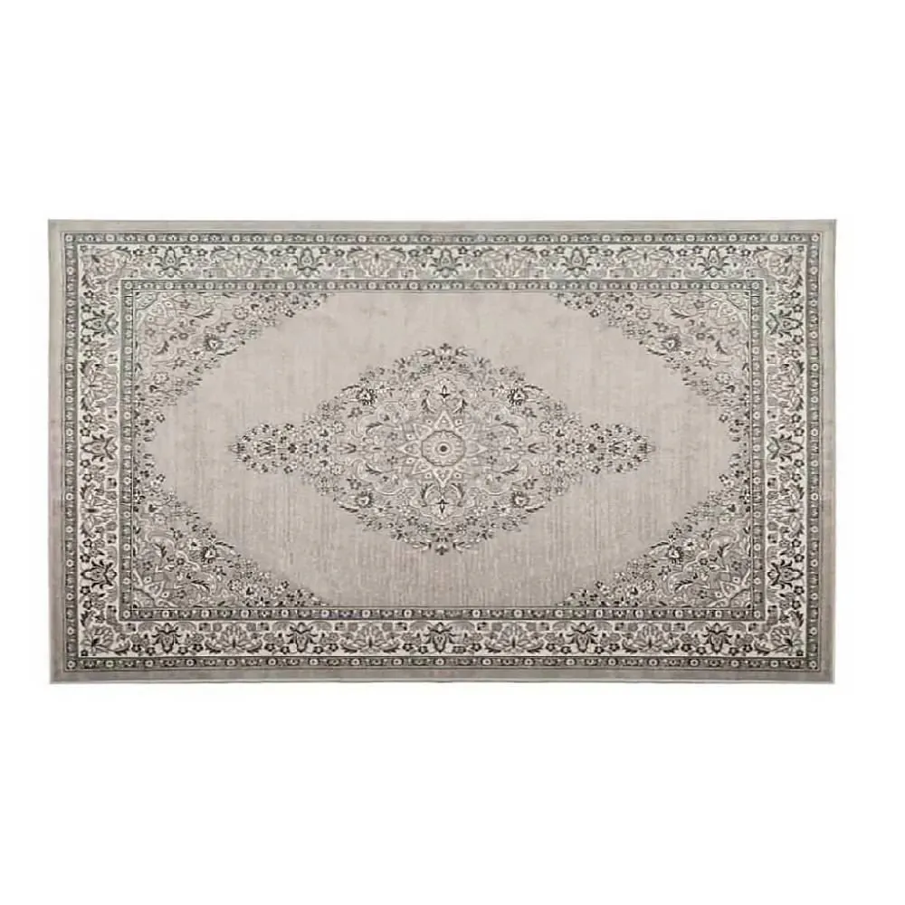Tapete para Quarto e Sala 60Cm X 1,00M Belga - Moldura Cinza