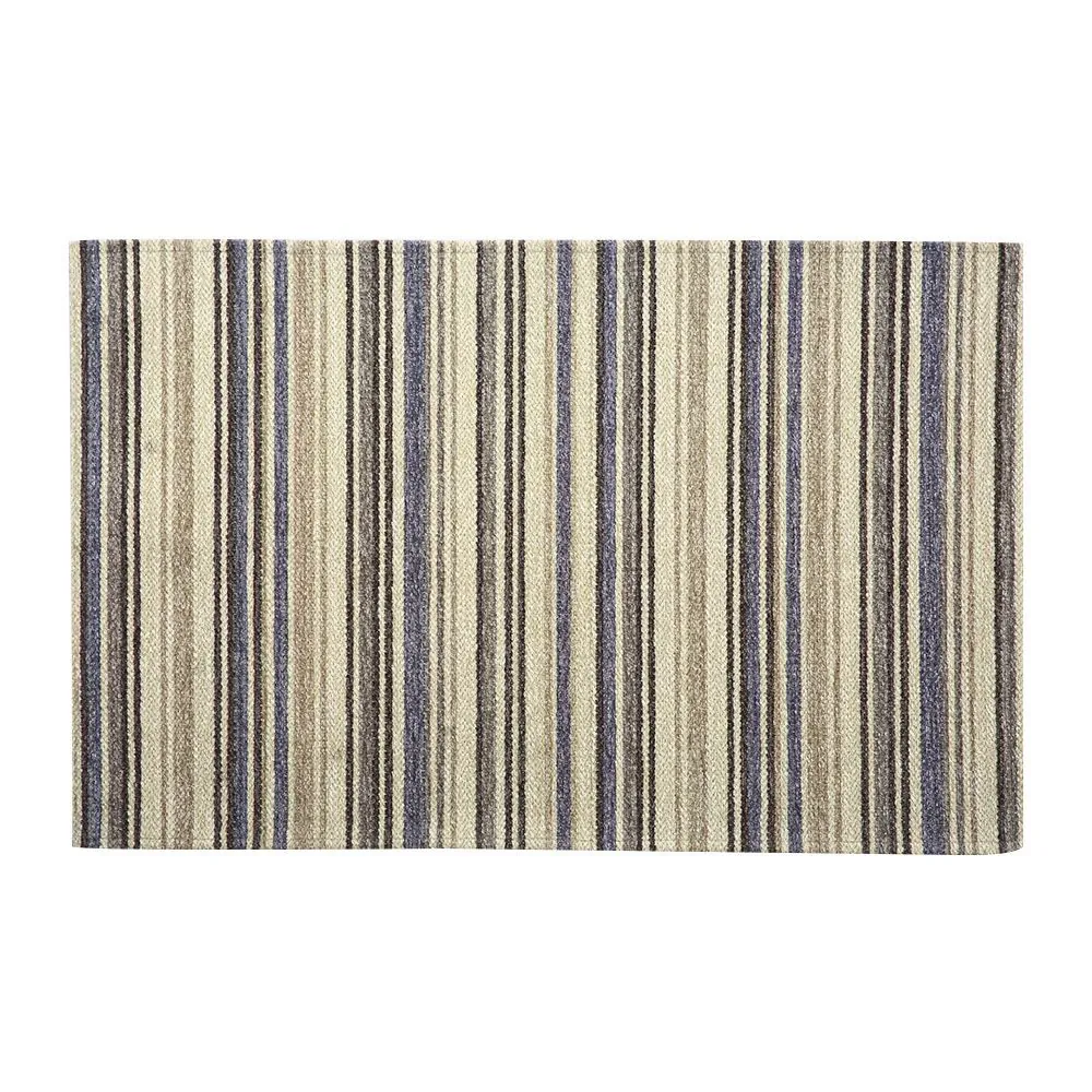 Tapete para Quarto e Sala Chenille 55X85 cm - Bege e Azul