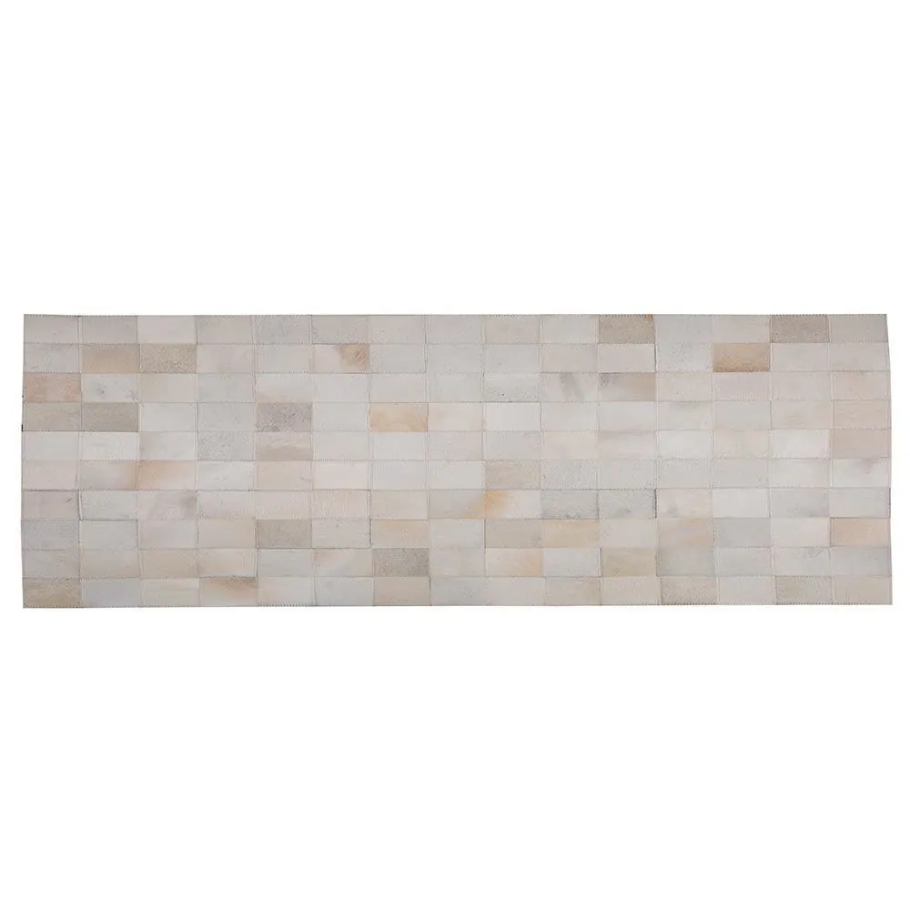 Tapete Passadeira 65Cmx1,80 m de Couro Texas - Off White