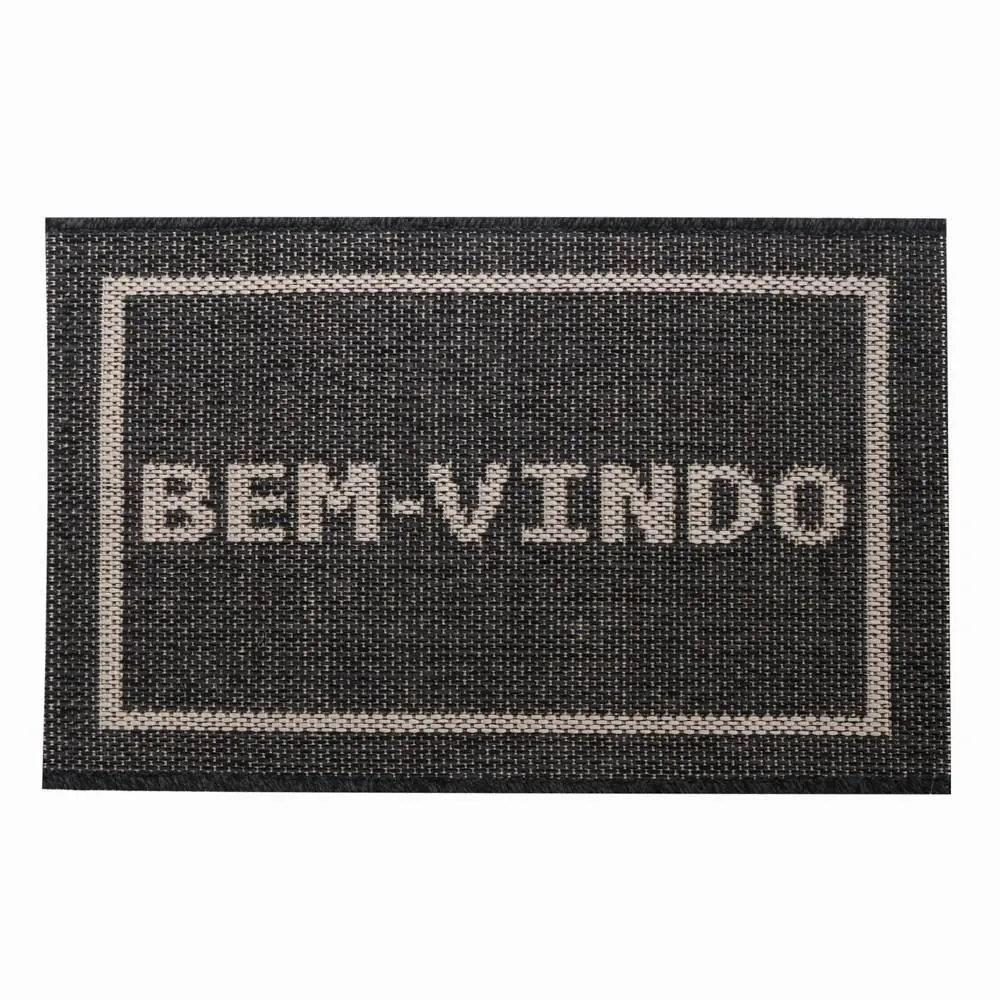 Tapete de Porta Cancun 40X60 Cm Sisal - Bem Vindo Chumbo