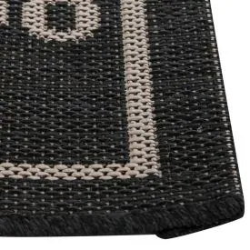 Tapete de Porta Cancun 40X60 Cm Sisal - Moldura Bege e Chumbo