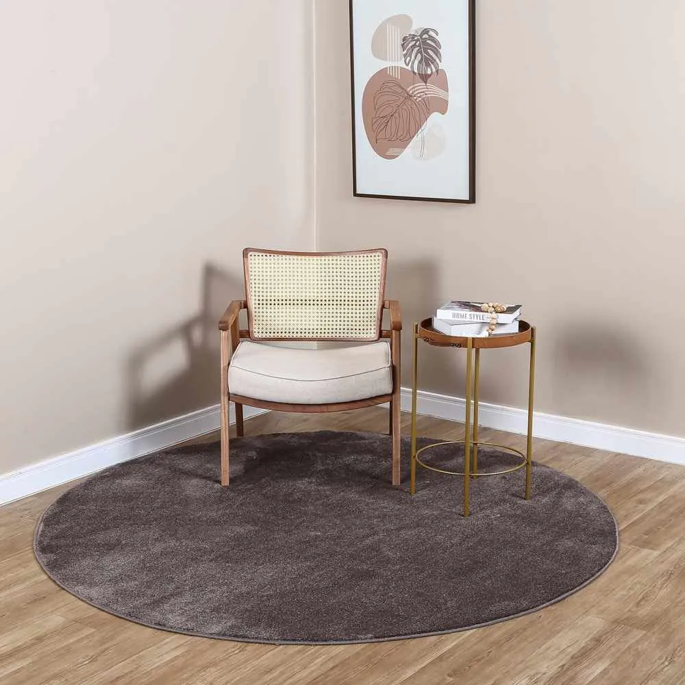 Tapete para Quarto e Sala Redondo Denver 2,00X2,00 m - Taupe