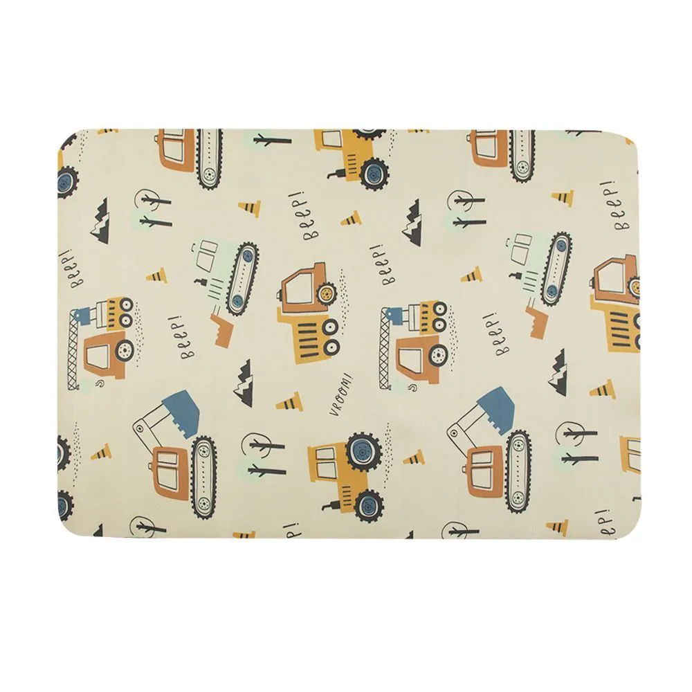 Tapete Infantil Estampado 80Cmx1,20 m - Bege Trator