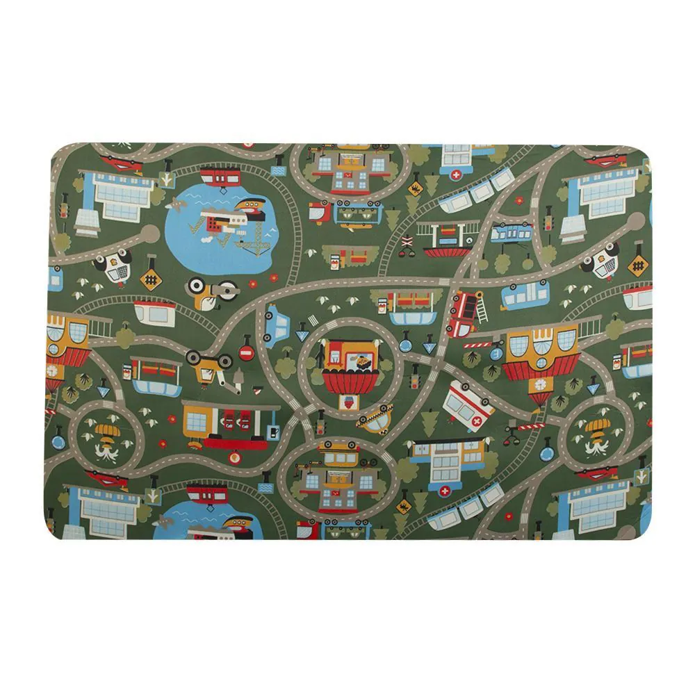 Tapete Infantil Estampado 80Cmx1,20 m - Verde Cidade