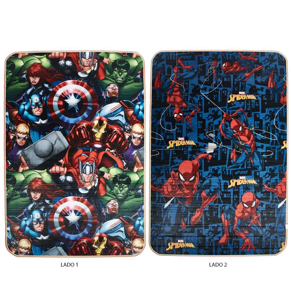 Tapete Infantil Recreio 1,20X1,80M Enrolado - Vingadores/Homem Aranha
