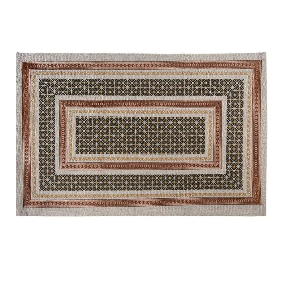 Tapete para Quarto Ou Sala 50X80 Cm Ladrilho - Moldura Bege
