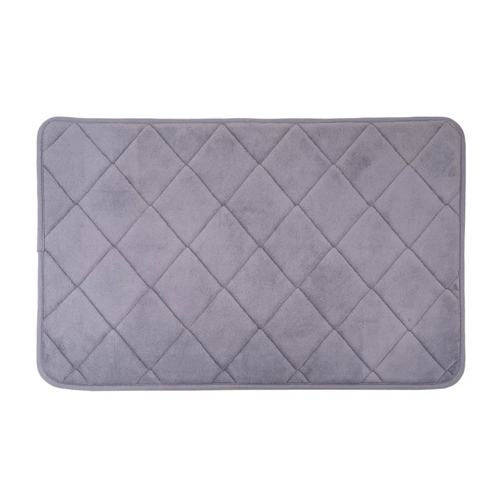 Tapete para Banheiro 50X80 cm Majestic - Cinza Quadriculado