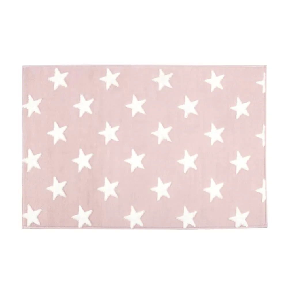 Tapete Infantil Mimo 70X100 Cm Jolitex - Estrela Rosa