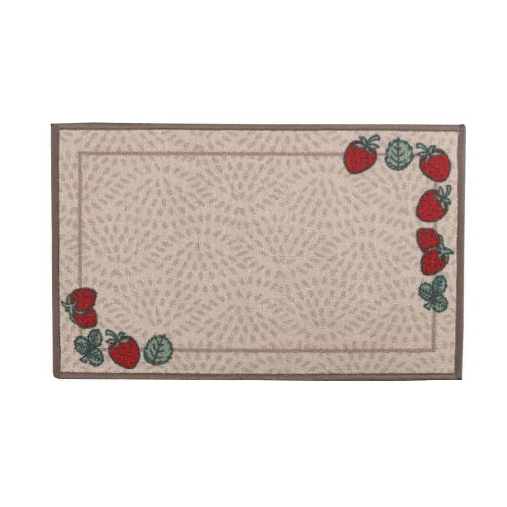 Tapete para Cozinha 50X70 cm Napoli - Morangos Taupe