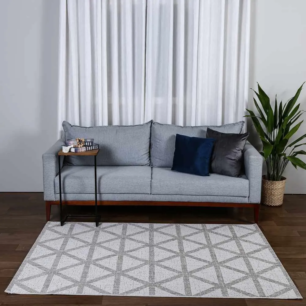 Tapete para Quarto e Sala Amazonas Sisal 1,40X2,00 Metros - Bege Geométrico