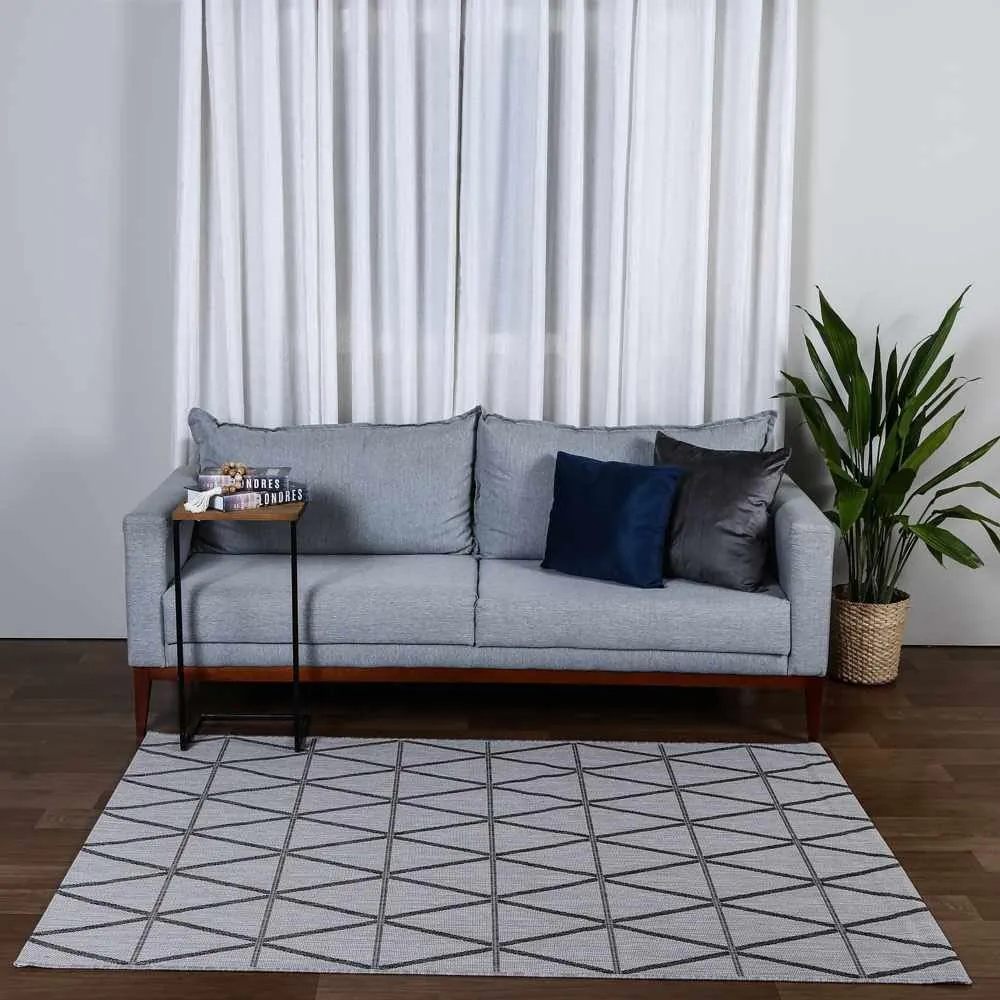 Tapete para Quarto e Sala Amazonas Sisal 1,40X2,00 Metros - Grafite e Cinza