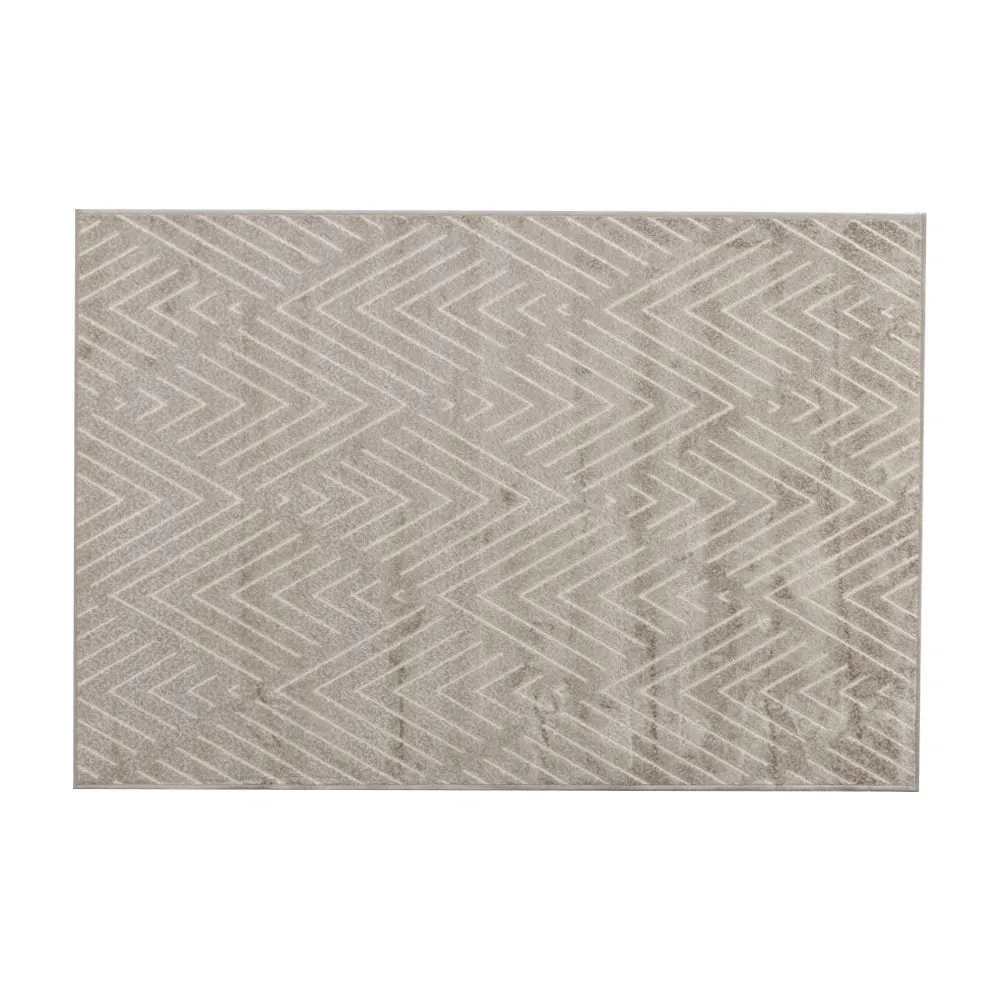 Tapete para Quarto Ou Sala 1,00X1,40 M Faro - Escamas Cinza e Bege
