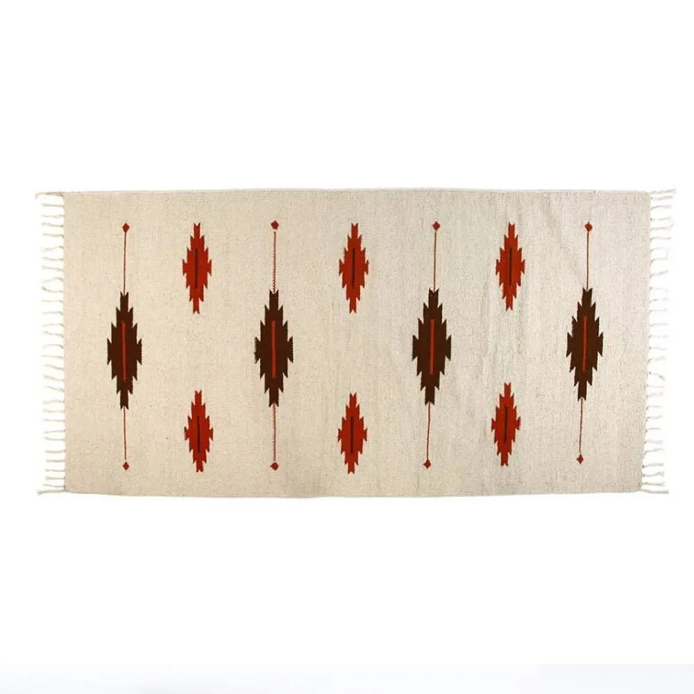 Tapete para Quarto Ou Sala 80Cmx1,50M Kilim - Natural Terracota TI
