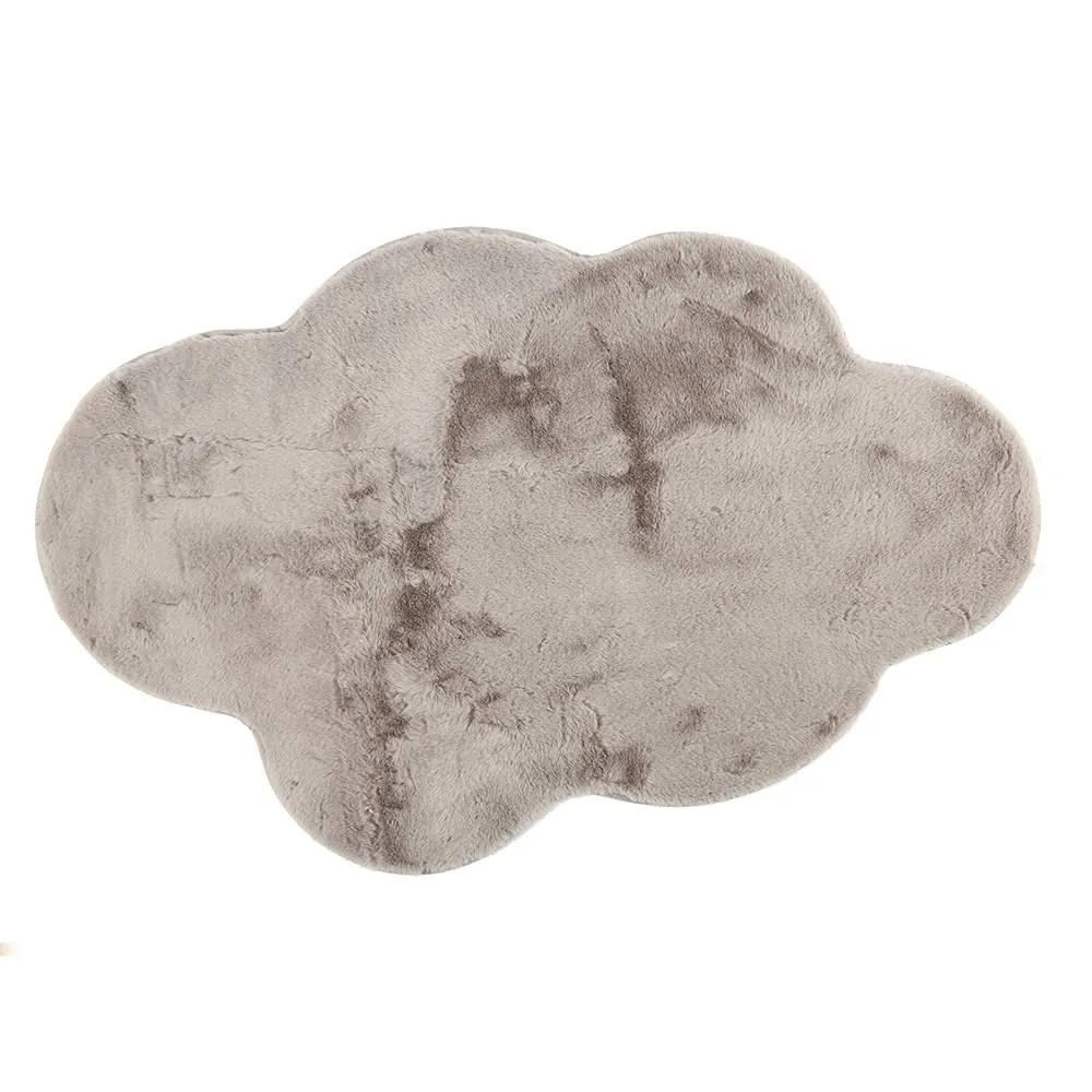 Tapete para Sala e Quarto Teddy 70X110 Cm - Nuvem Cinza Ice