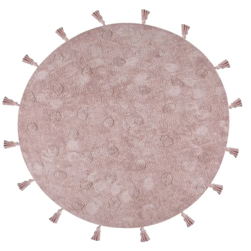 Tapete Redondo Infantil 150 Cm Poa - Rosa