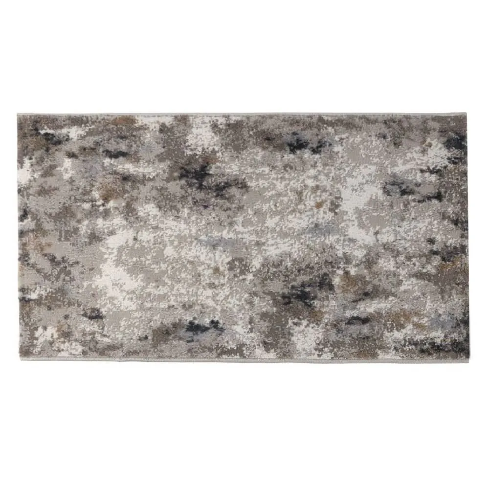 Tapete para Quarto e Sala 80Cmx1,50 m Shiraz - Bege e Cinza