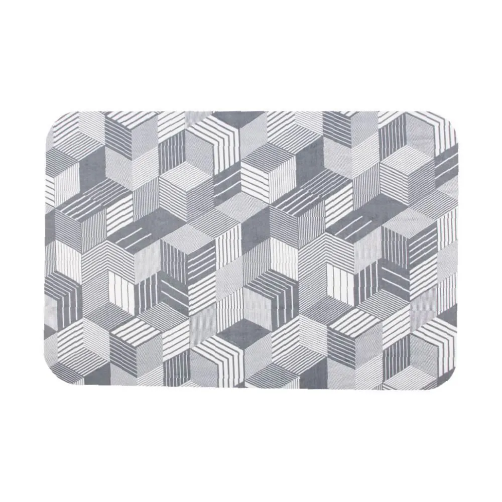 Tapete para Quarto e Sala Tecil 40X60 cm - 3D Cinza