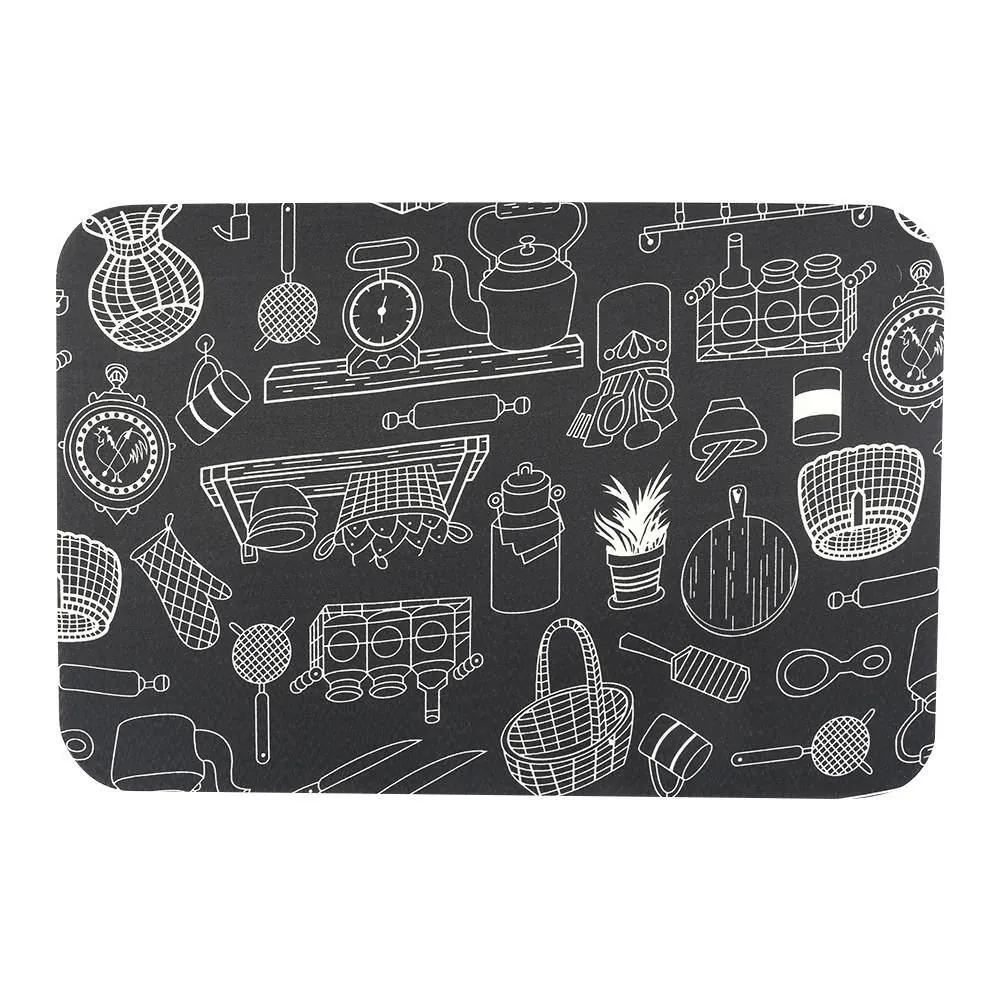 Tapete para Quarto e Sala Tecil 40X60 cm - Giz Preto