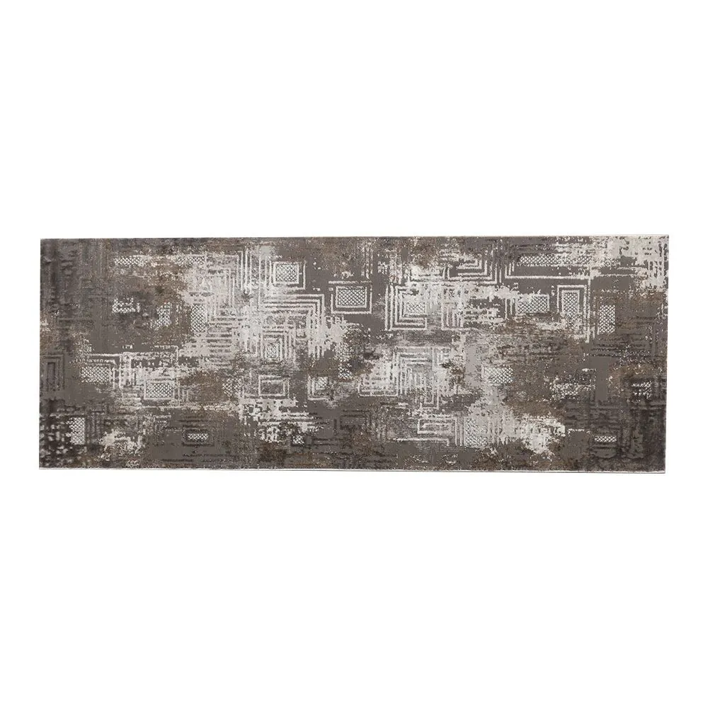 Tapete Passadeira Toscana 67Cm X 1,80M - Cinza Bege