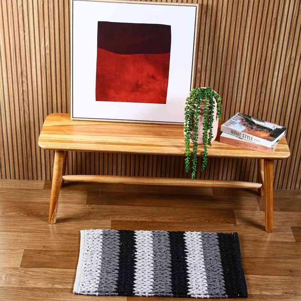 Tapete para Sala Tresse 45X75 Cm - Cinza