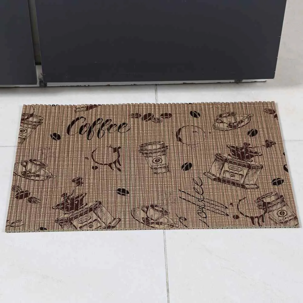 Tapete para Cozinha Tropical 43X65 Cm - Café