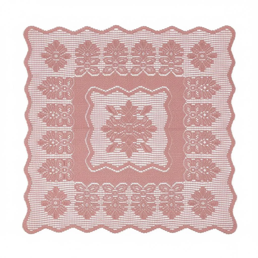 Toalha Centro de Mesa Quadrada 75Cm X 75Cm Arabesco - Rose